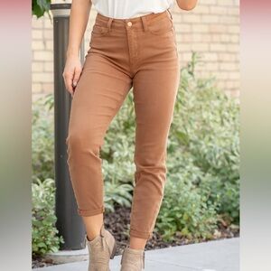 New Judy Blue Woodland Slim Fit High Waist Jeans in Brown - Size 32/15
